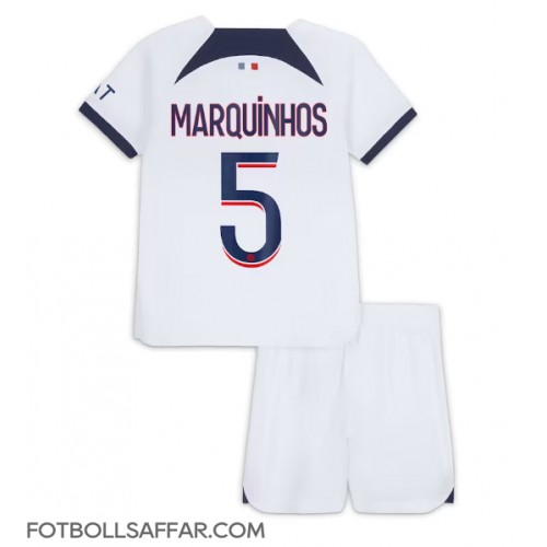 Paris Saint-Germain Marquinhos #5 Bortadräkt Barn 2023-24 Kortärmad (+ Korta byxor)